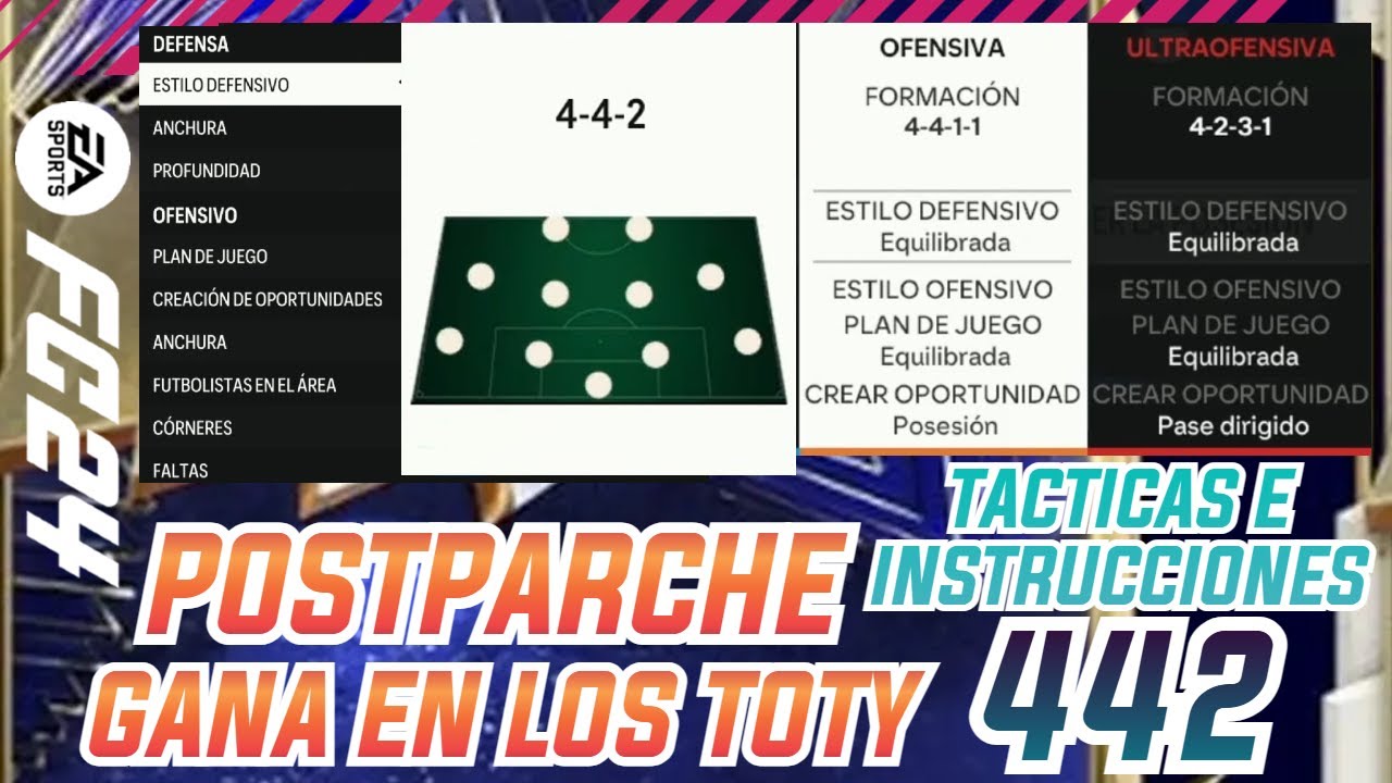 ✅ NUEVO META 442 POSTPARCHE TACTICAS PARA LOS TOTY | MEJORES TACTICAS E INSTRUCCIONES 442 POSTPARCHE