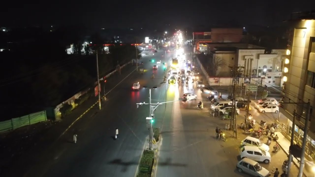 Drone View of Gulberg Road||Faisalabad.