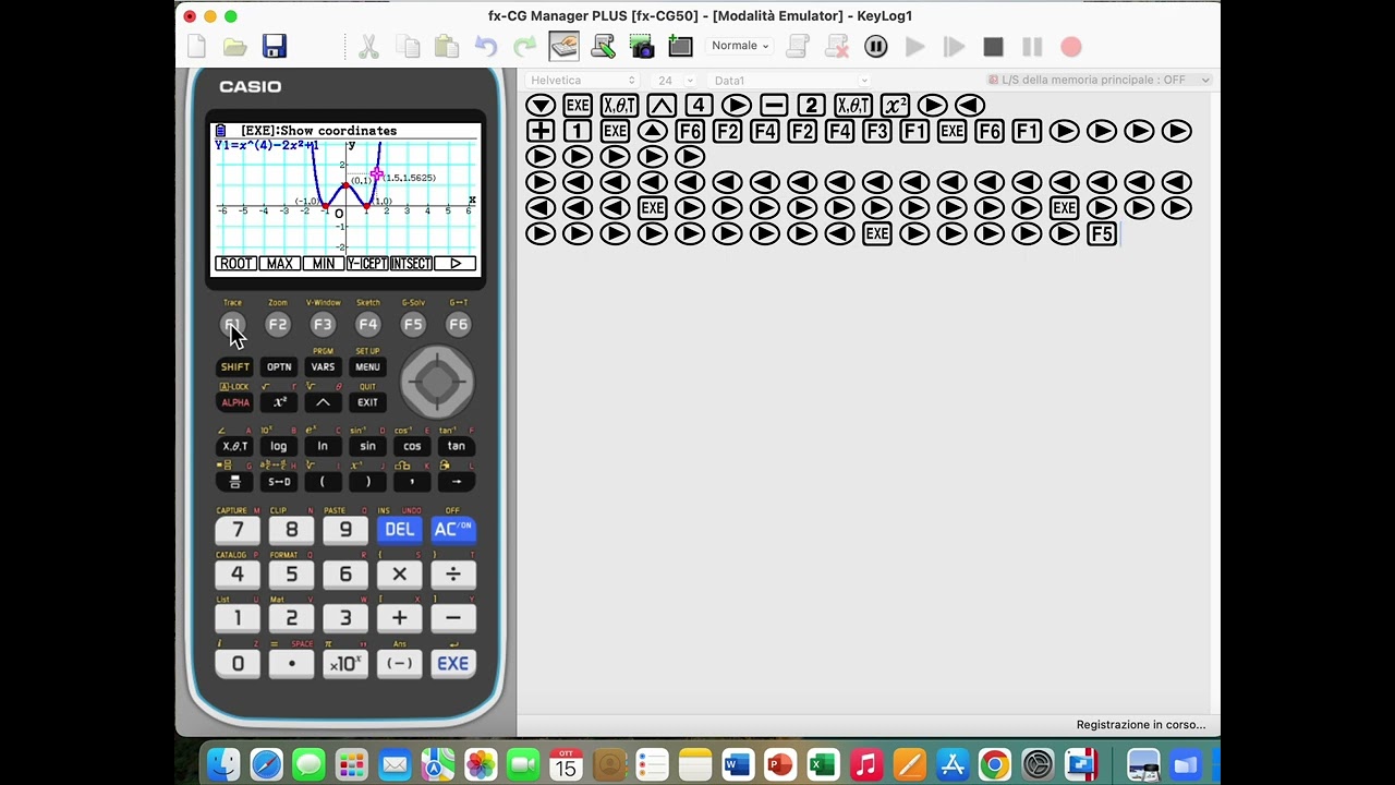 Analisi di un grafico con calcolatrice grafica
