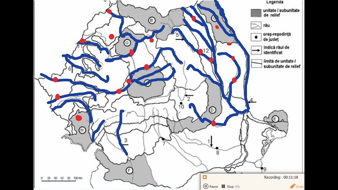 Bac Geografie Romania Raurile Romaniei antrenament