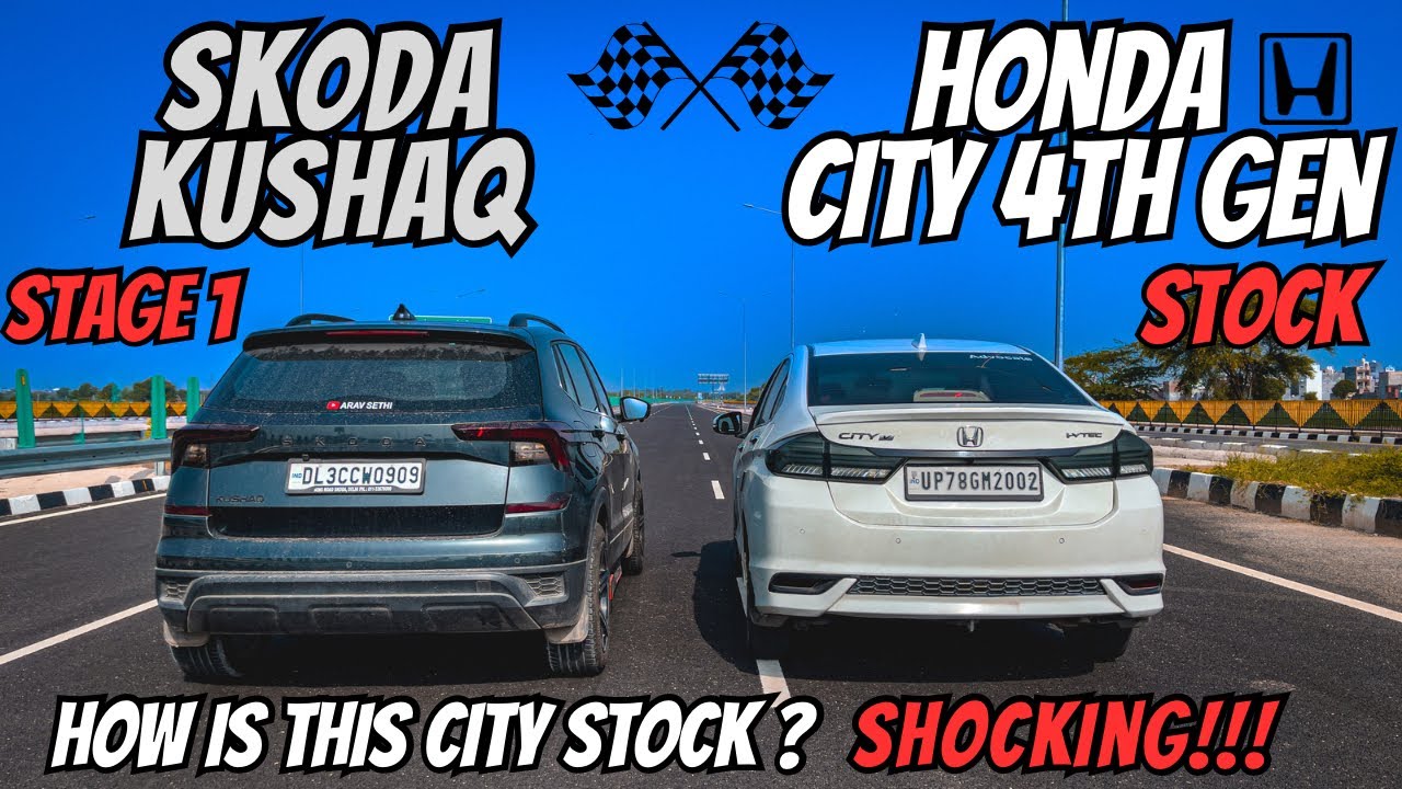 Skoda kushaq VS Honda City 4th Gen | Tsi VS Vtec | Manual VS Manual | Stage 1 VS Stock | Shocking 😱