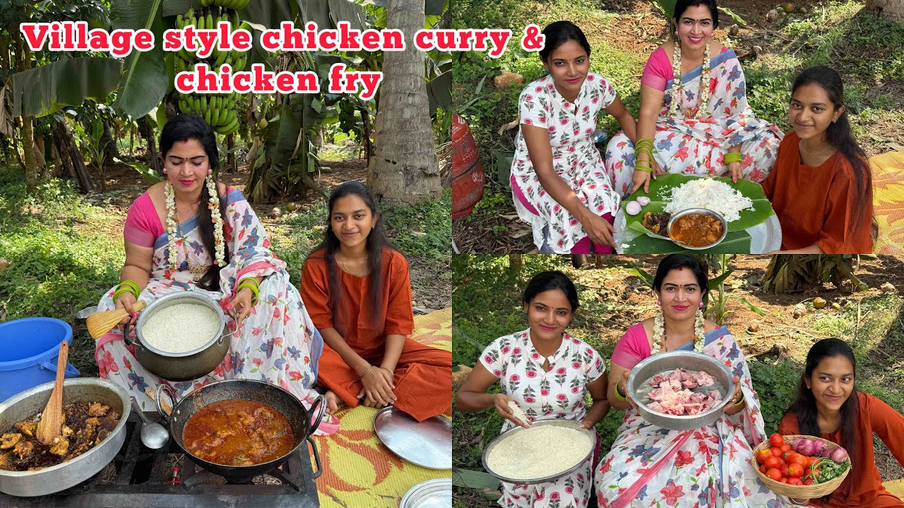 Village style chicken curry & chicken fry