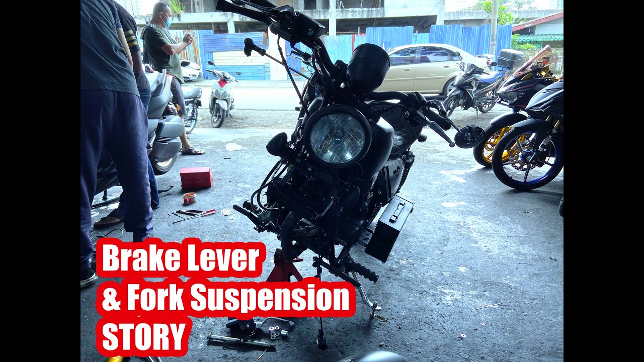 Benelli Keeway Klight 202:Brake lever replacement and Fork Suspension service