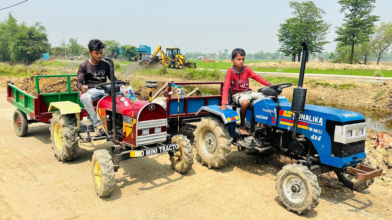We Brought Soil from the field with Mini Eicher and Sonalika Tractor | Mini Tractor | Tractor Video