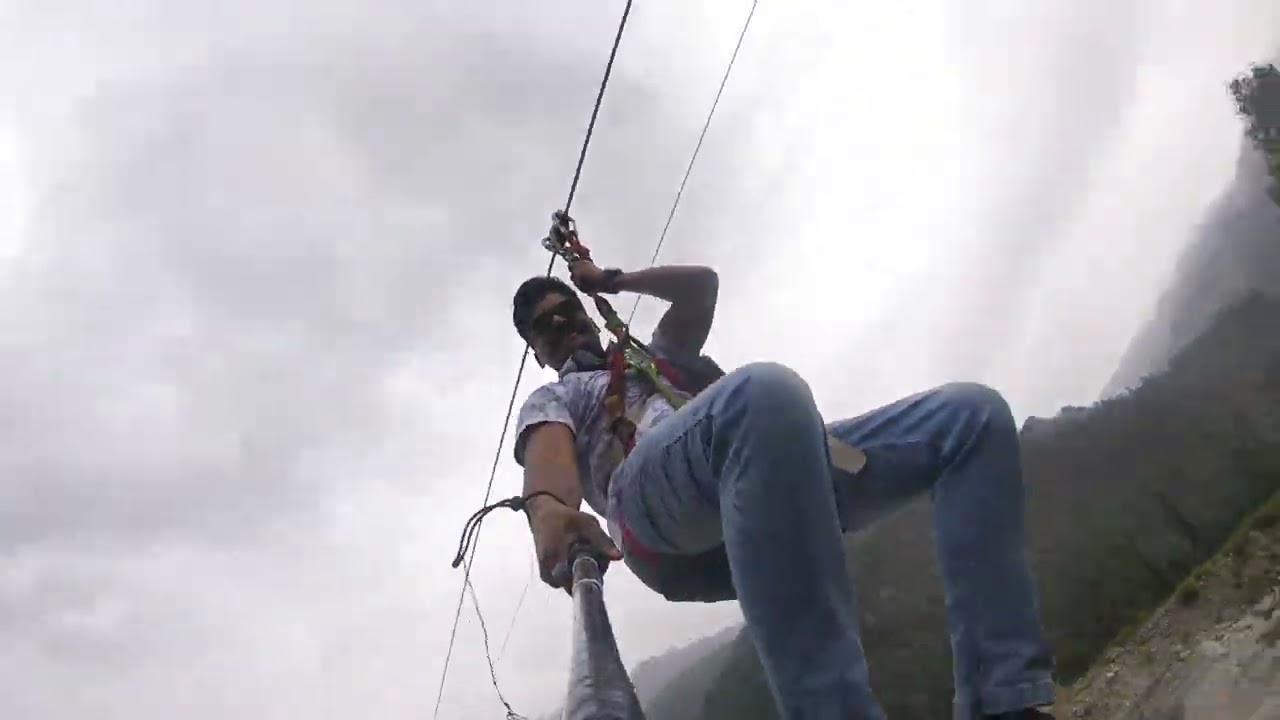 #Zipline Part 2 Hanging on Wire #manali #life #paragliding #adventure
