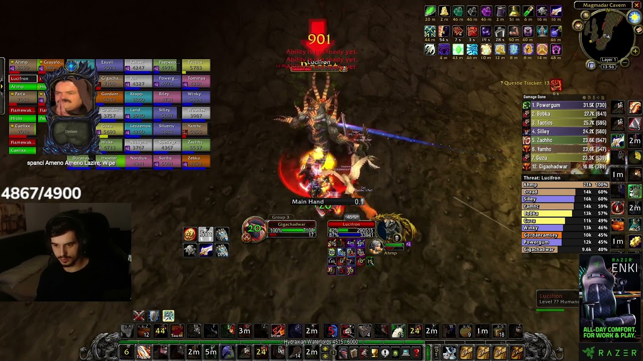 WoW Classic SoM - Road to Ragnaros HARDCORE Lucifron kill