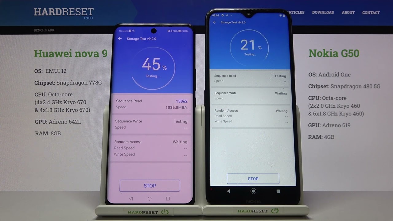 Huawei Nova 9 vs Nokia G50 Antutu Storage Test | Which phone is better in Antutu Storage test