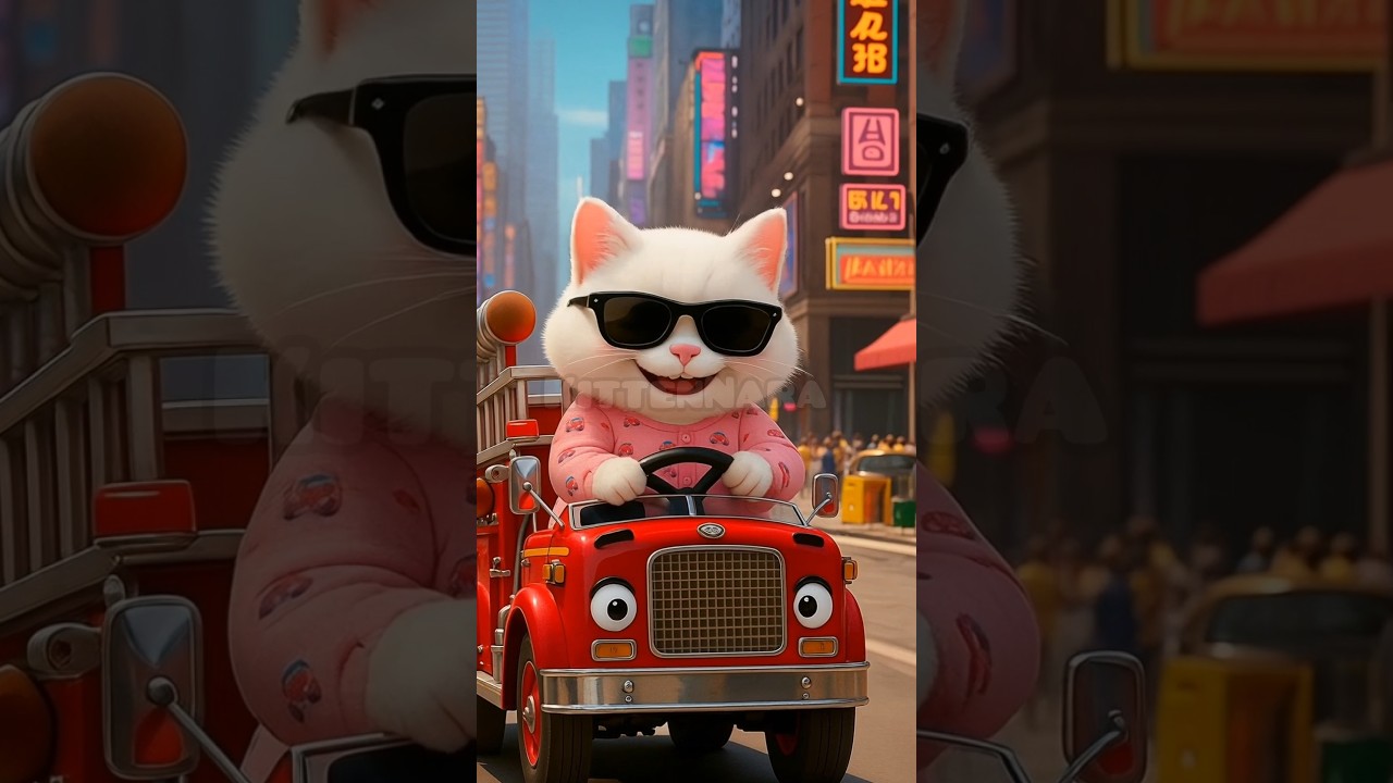😺 Unexpected Hero 🚒 Cat's New Truck Saves Boy's House #shorts #funny #cats #kitten #cartoon #comedy