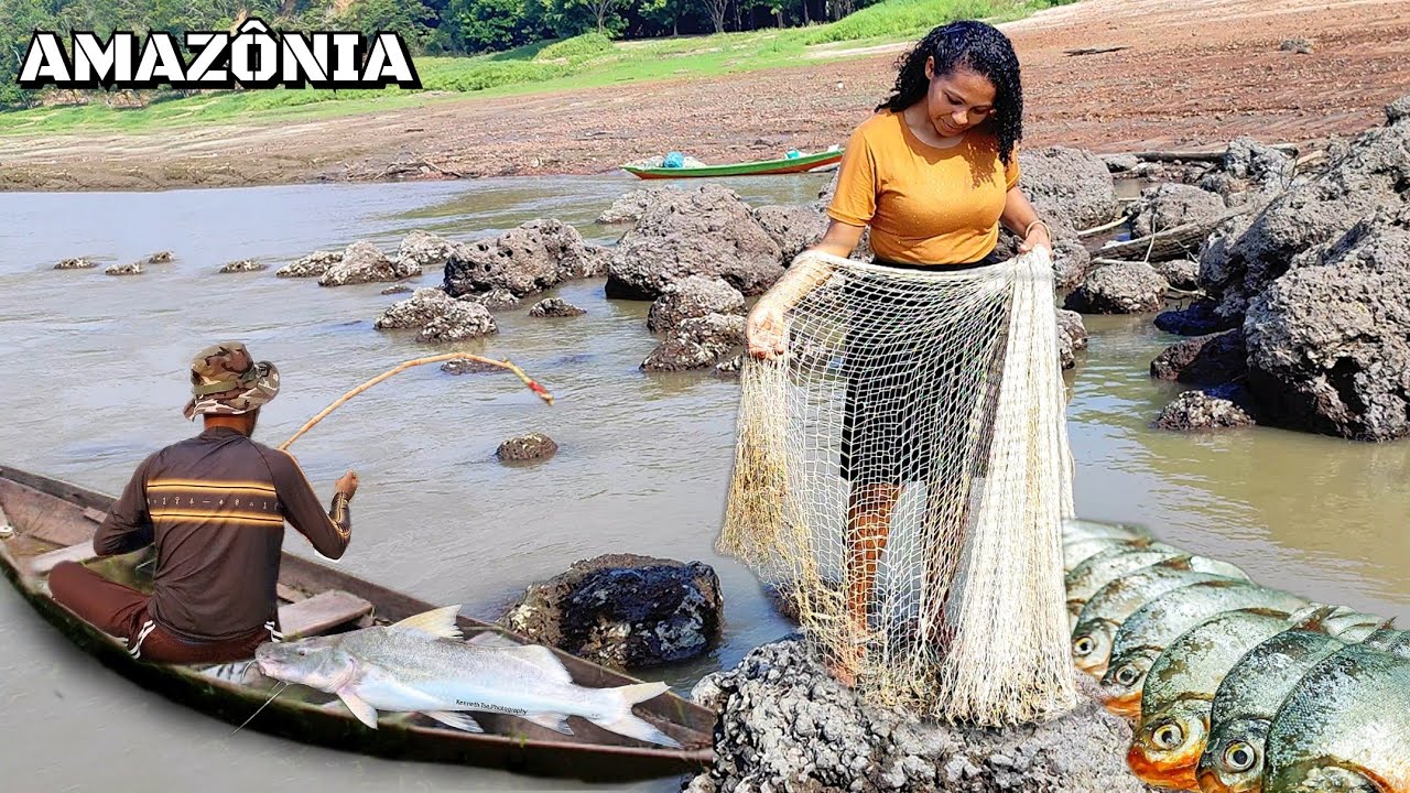 PESCARIA de TARRAFA e Peixe Grande Fizemos uma CALDEIRADA DELICIOSA no MEIO da FLORESTA AMAZ&Ocirc;NICA