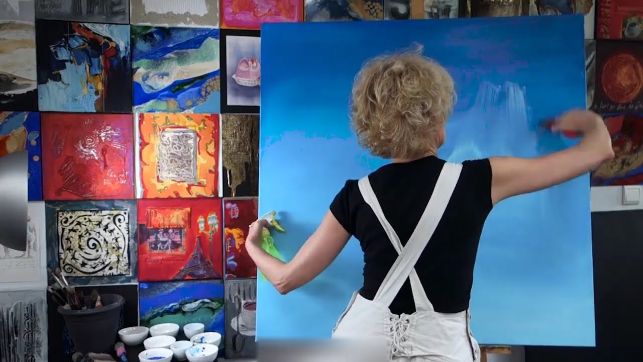 Peindre un ciel bleu à l'acrylique