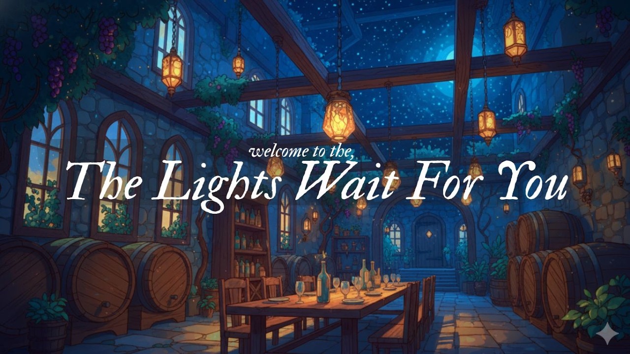 Stay a While — Warm Lights in a Quiet Fantasy Vineyard