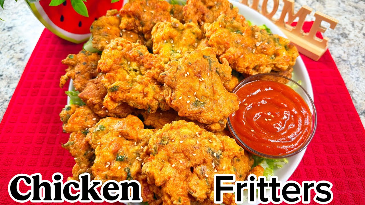 Chicken Fritters Recipe that's soft,juicy and perfect for snack Craving.پکوره مرغ مزدار و خشمزه