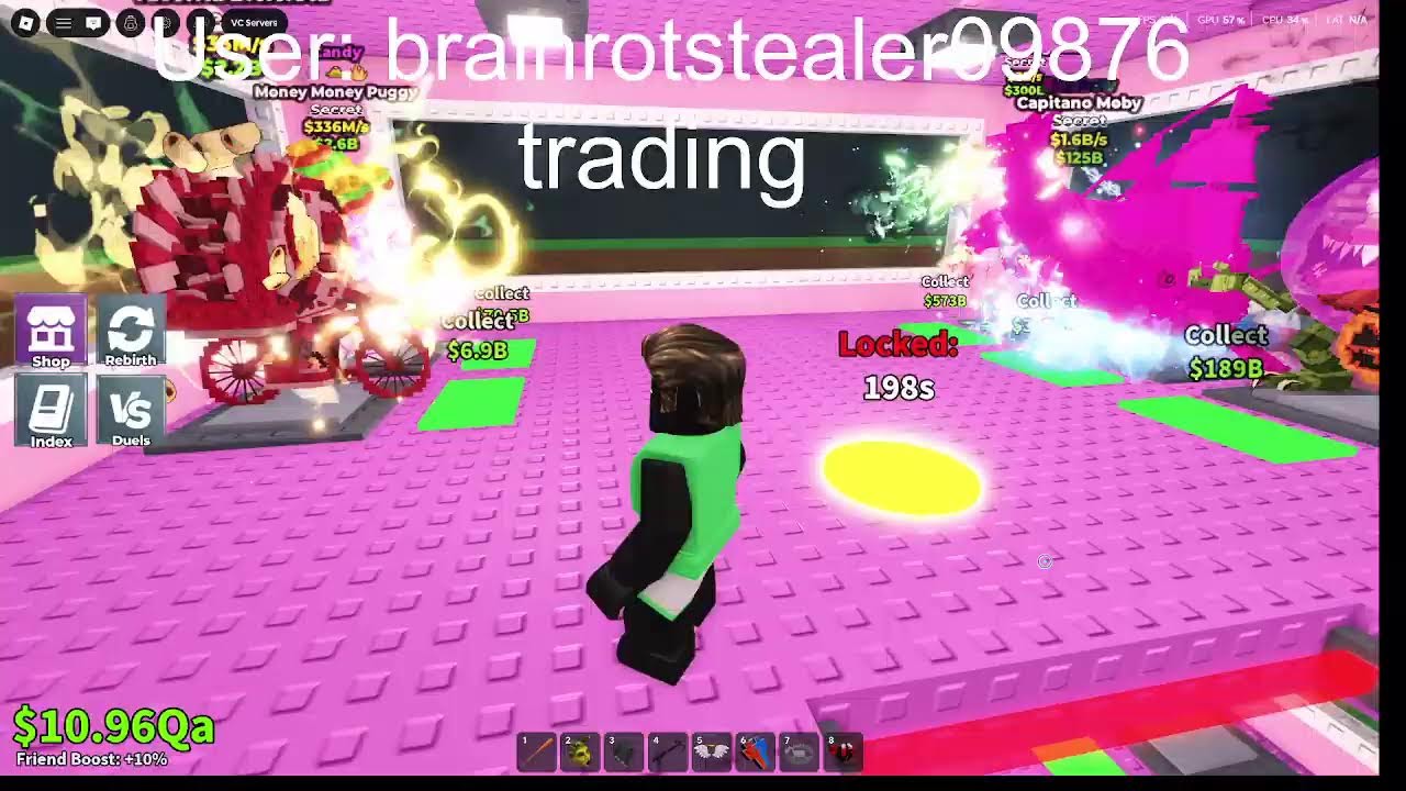 Trading and dueling in steal a brainrot