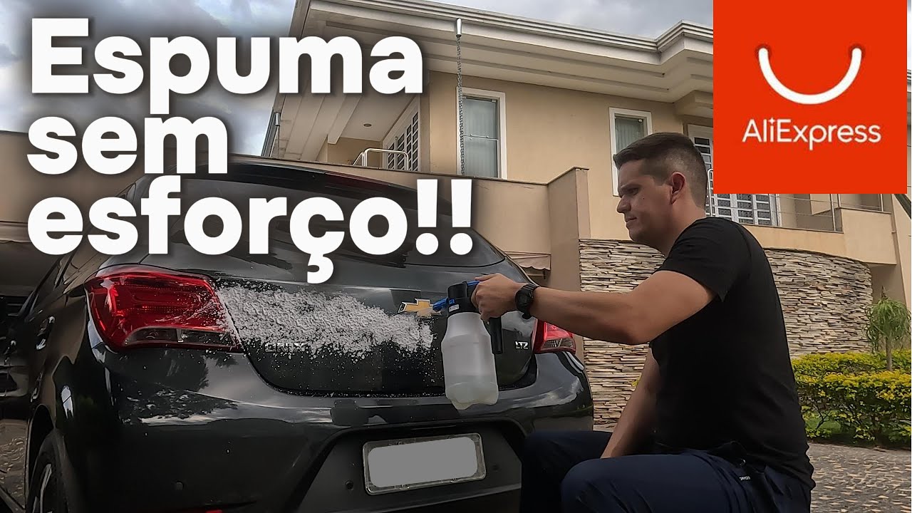 Lavar carro em casa sem snow foam? Teste Pulverizador snow foam à bateria do ALIEXPRESS