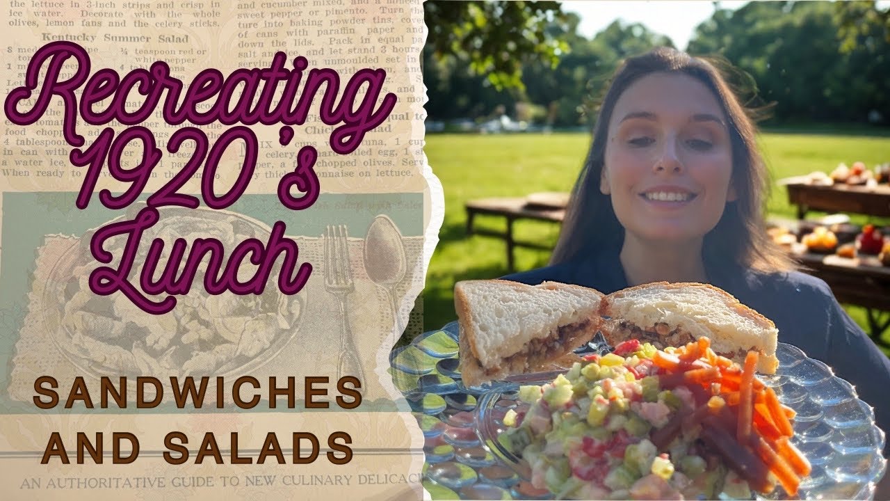 Recreating Vintage 1920s Lunches: Sandwiches and Salads: Honey Nut Sandwiches and Ham & Veggie Salad