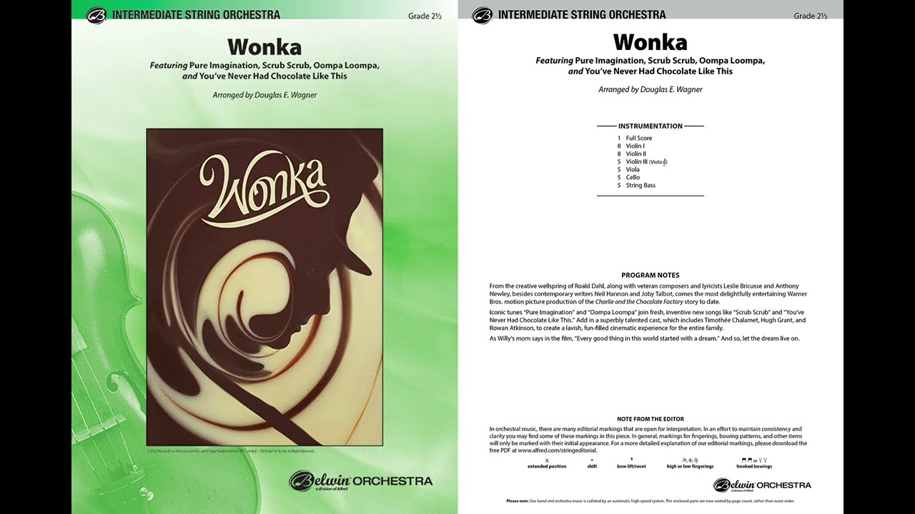 Wonka, arr. Douglas E. Wagner – Score & Sound
