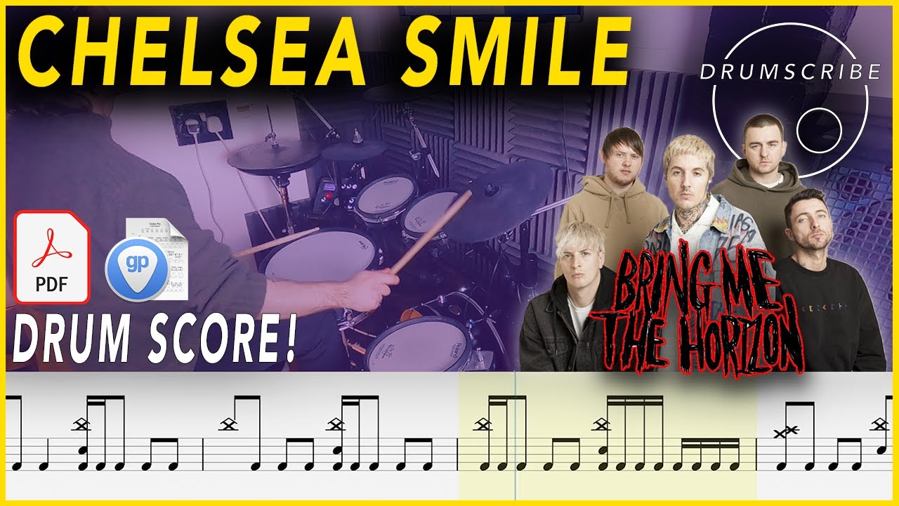 Chelsea Smile - Bring Me The Horizon | DRUM SCORE Sheet Music | #259 DRUMSCRIBE