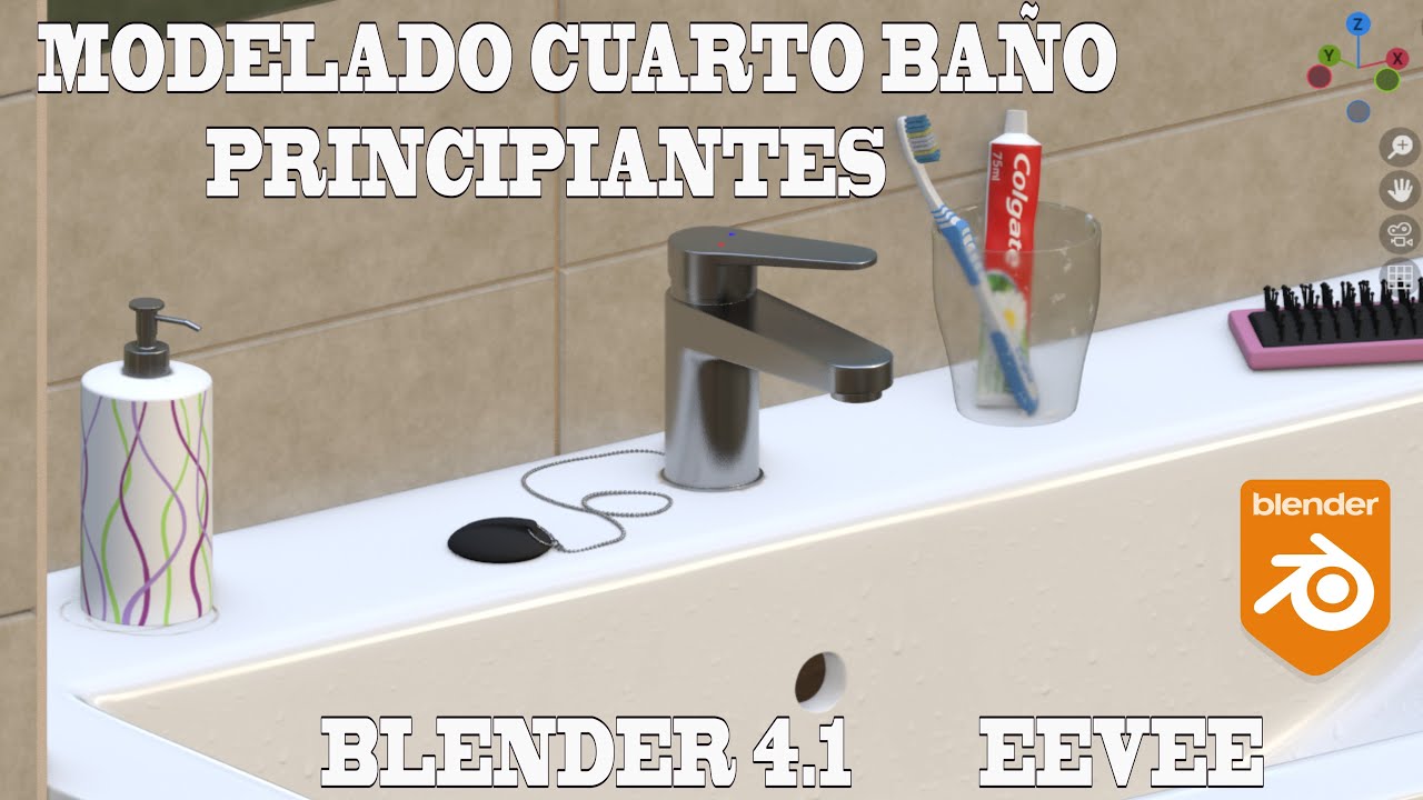 Baño en Blender 4.1 y EEVEE para principiantes
