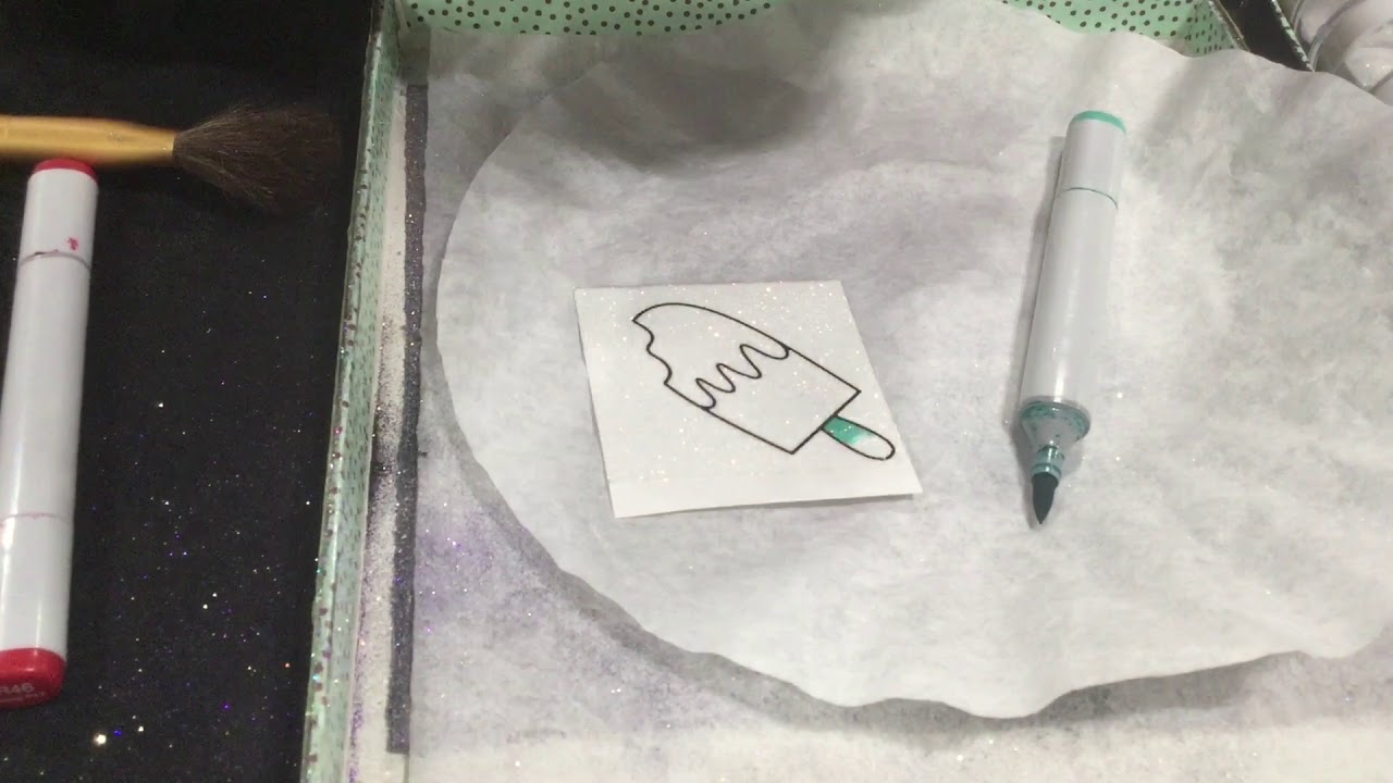 Peel Off Stickers and Copics on Glitter Demo by Elizabeth Crafts
