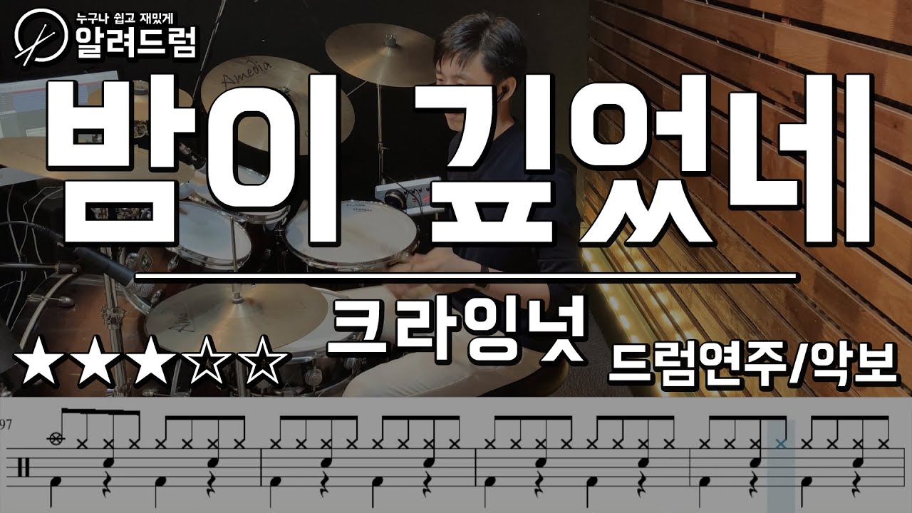 밤이 깊었네 - 크라잉넛(CRYING NUT) - 드럼연주