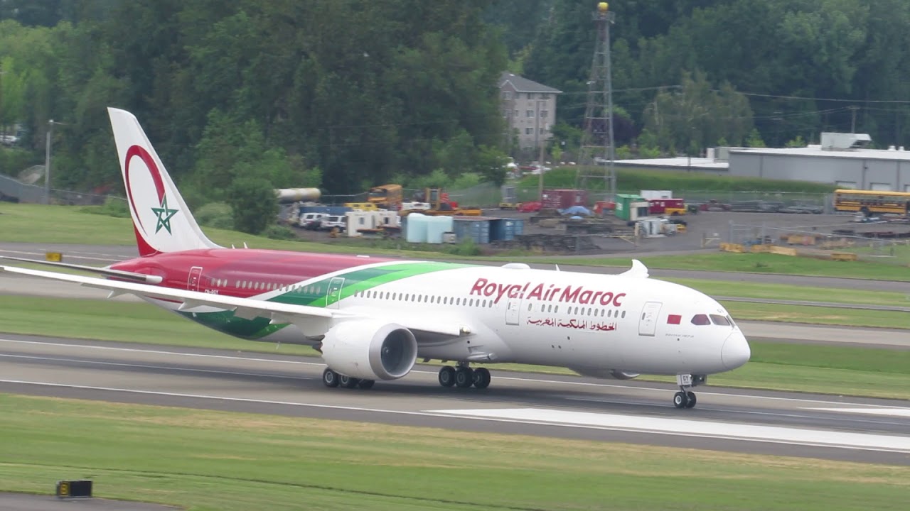 Royal Air Maroc CN-RGY Boeing 787-9 Takeoff Portland (PDX)