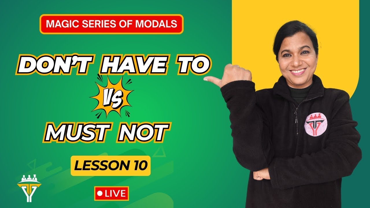 DO NOT HAVE TO vs MUST NOT | Magic Series of Modals – Lesson 10 | Explained by Kamal Madam