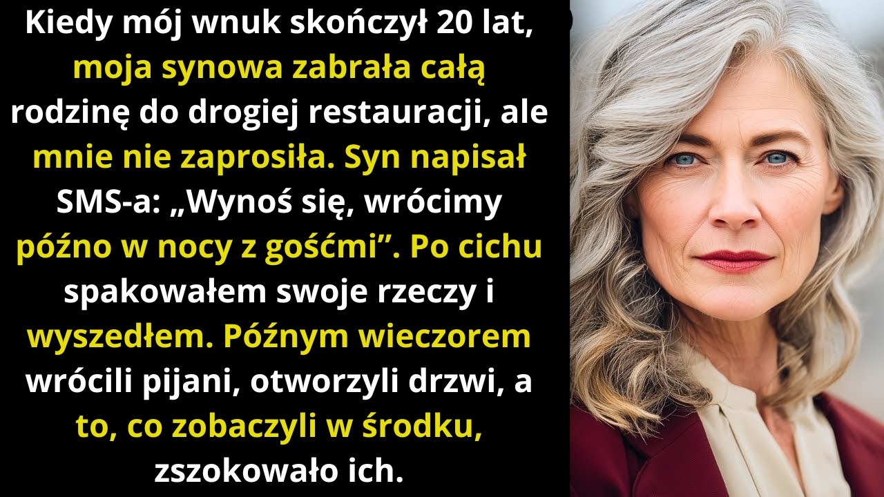 Nie zaprosili mnie na urodziny wnuka  Gdy odkryłam prawdę, wyrzuciłam ich z domu!