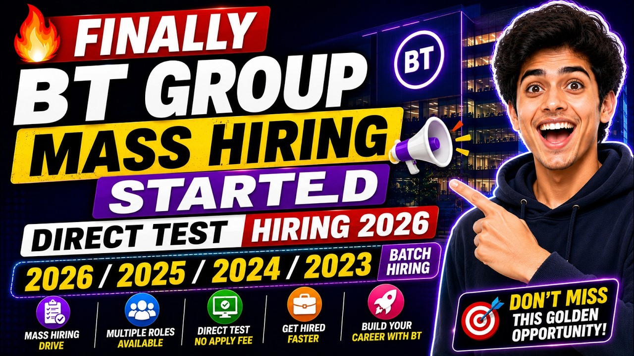 🔥Finally Bt Group Mass Hiring STarted | Direct Test Hiring 2026 | 2026/2025/2024/2023 Batch Hiring