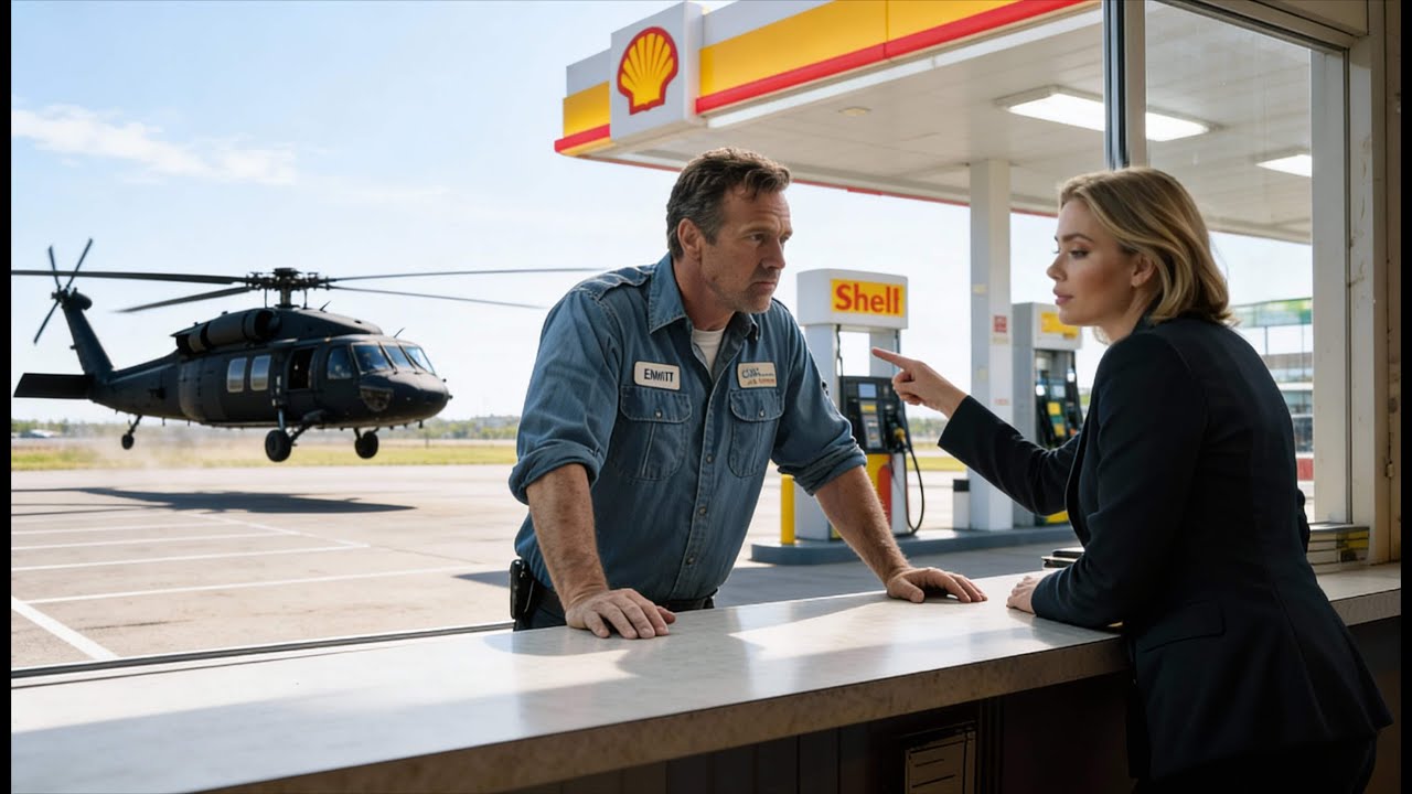 CEO Mocked the Single Dad at the Gas Station — Until a UH-60 Black Hawk Helicopter Answered