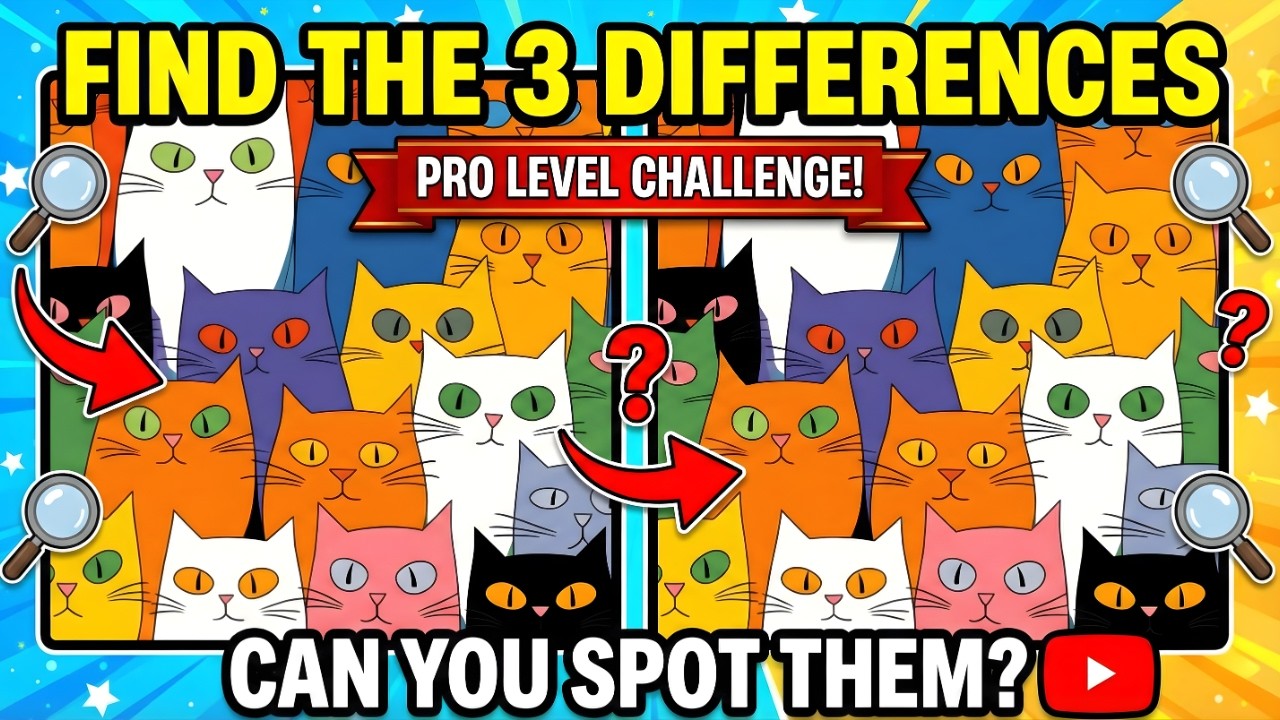 an Spot ALL 3 Differences! 👀 (Genius Level Challenge)