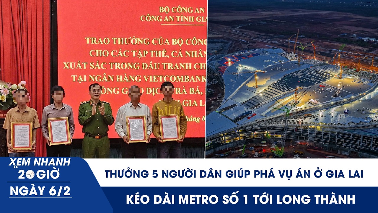 XEM NHANH 20H 6/2: Thưởng 5 người dân giúp phá vụ án cướp ngân hàng ở Gia Lai | Kéo dài metro số 1