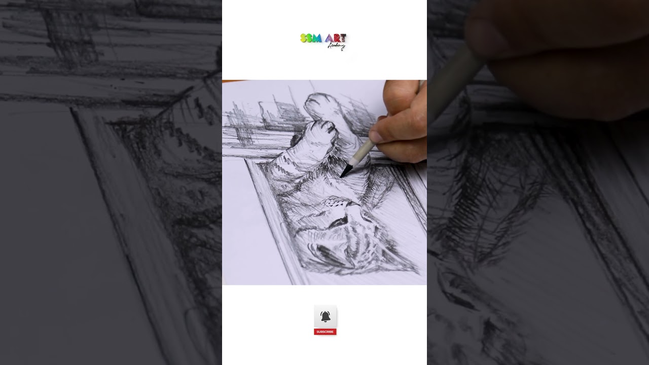 How to Draw a Cute Cat in a Window | Pencil Sketch Tutorial – SSM Art
