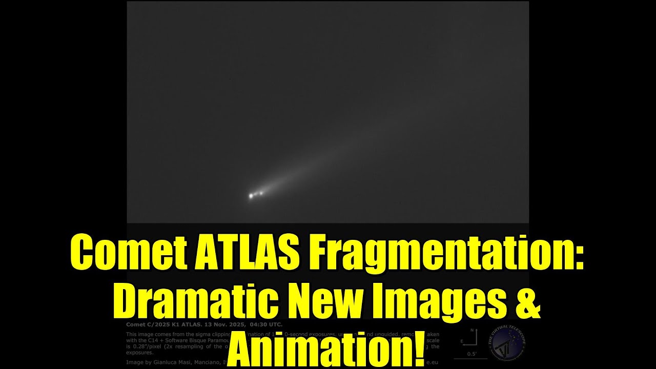 Фрагментация кометы ATLAS: впечатляющие новые изображения и анимация!