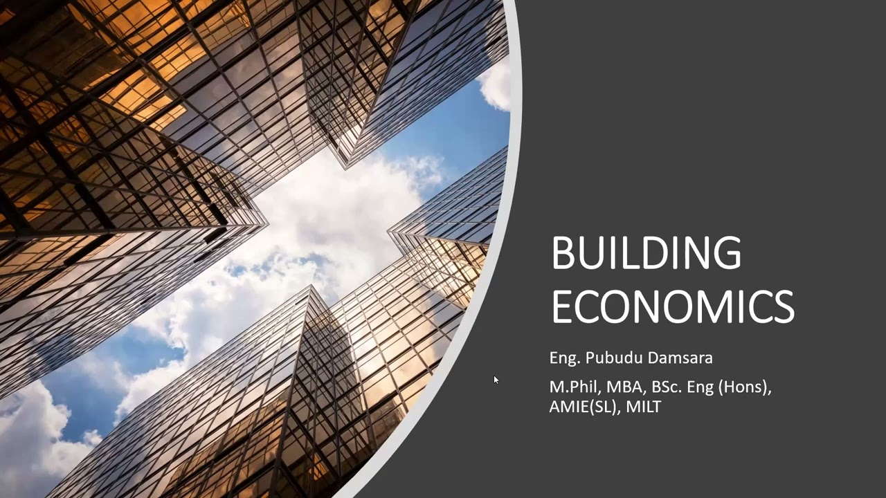 Building Economics Lecture 01