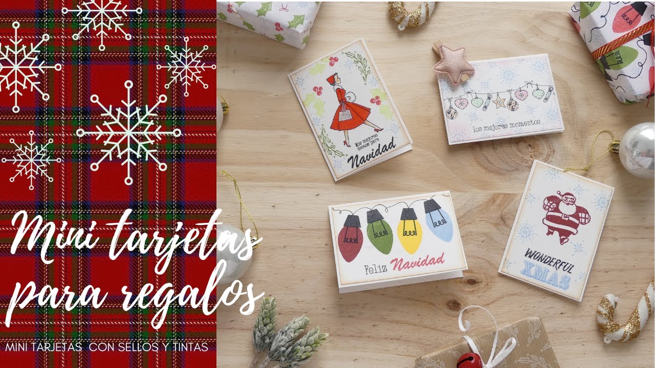 MINI TARJETAS NAVIDEÑAS MUY FÁCILES USANDO SOLO SELLOS - ESPECIAL NAVIDAD 2020