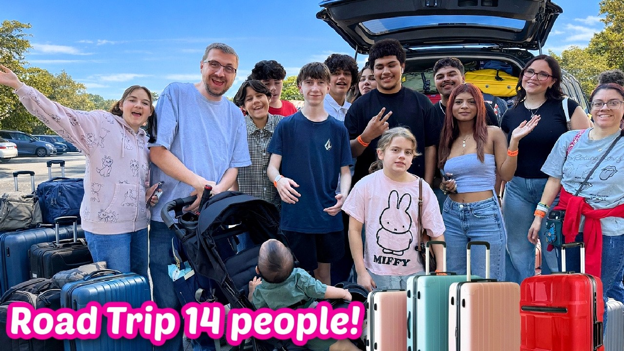 Road Trip With 14 PEOPLE.. (Car Accident, Vacation House TOUR!)