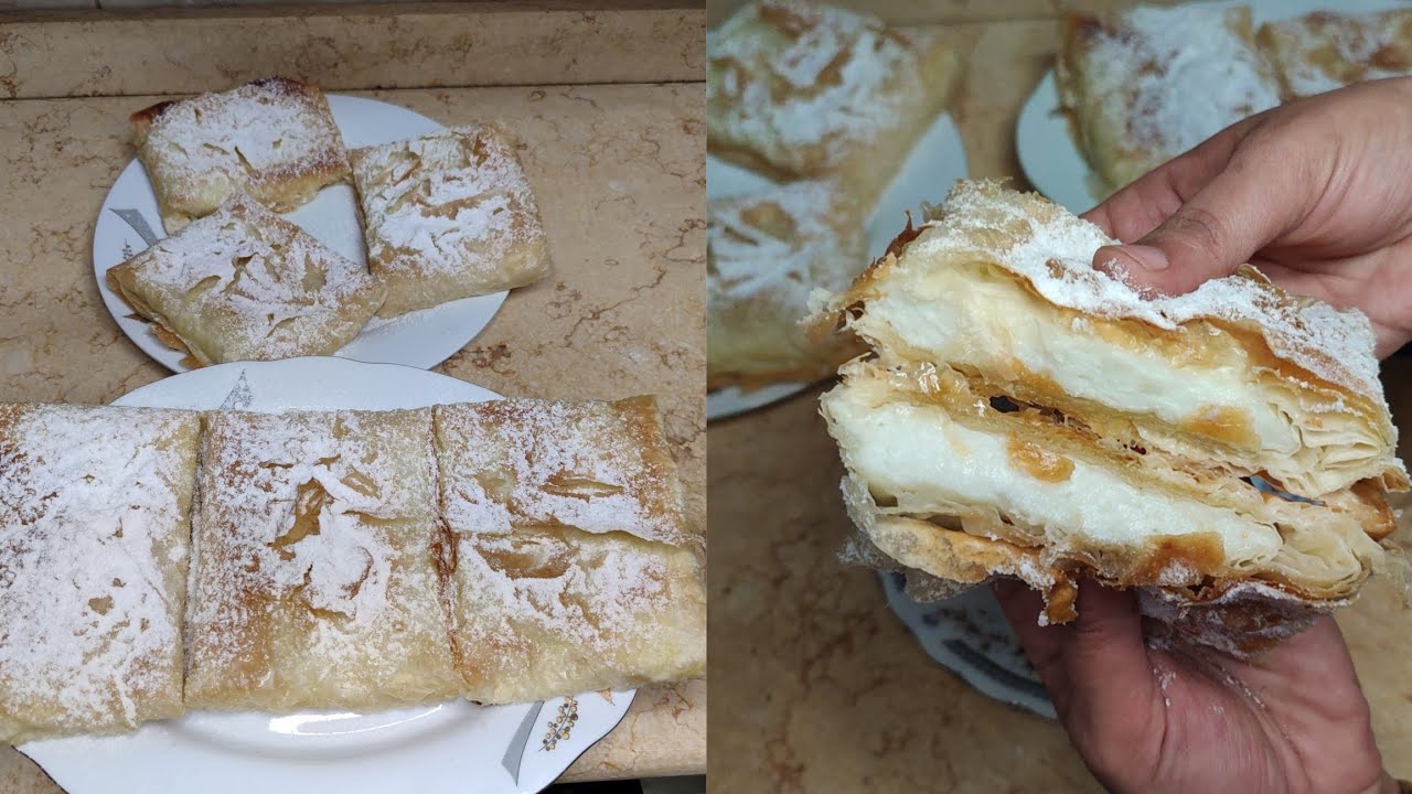 احفظيها لرمضان 😋فطير بدون عجن ولا فرد مورق وحشو كريمة خطيرة 😋