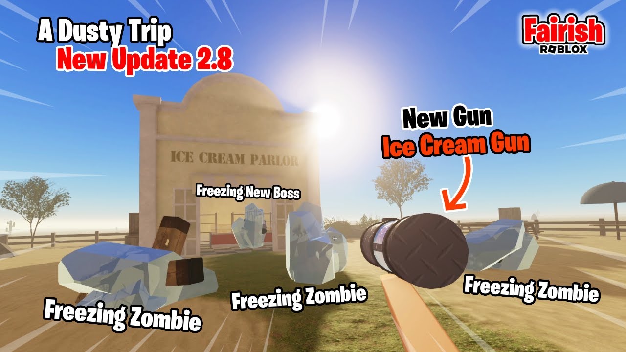 How to beat the new Boss : Ice Cream Boss without Minigun or Paid Weapons - A Dusty Trip Roblox