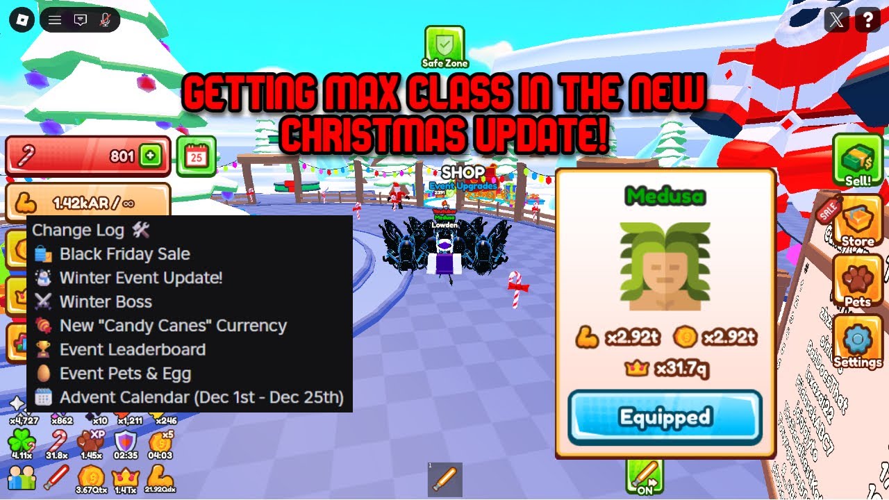 GETTING MAX CLASS IN THE NEW SABER SIMULATOR CHRISTMAS UPDATE!