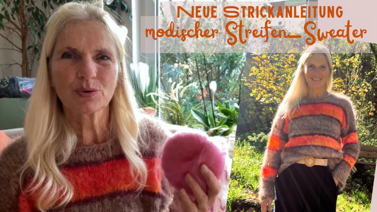 Strickanleitung Mohair-Pullover | Sweater VERTINA STRIPE |  plus Mini Strickpodcast