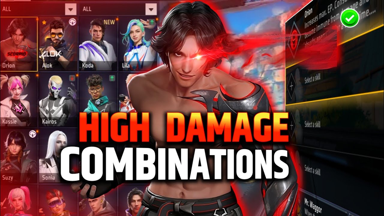 Orion High Damage Combo | Free Fire Best Character Combinations