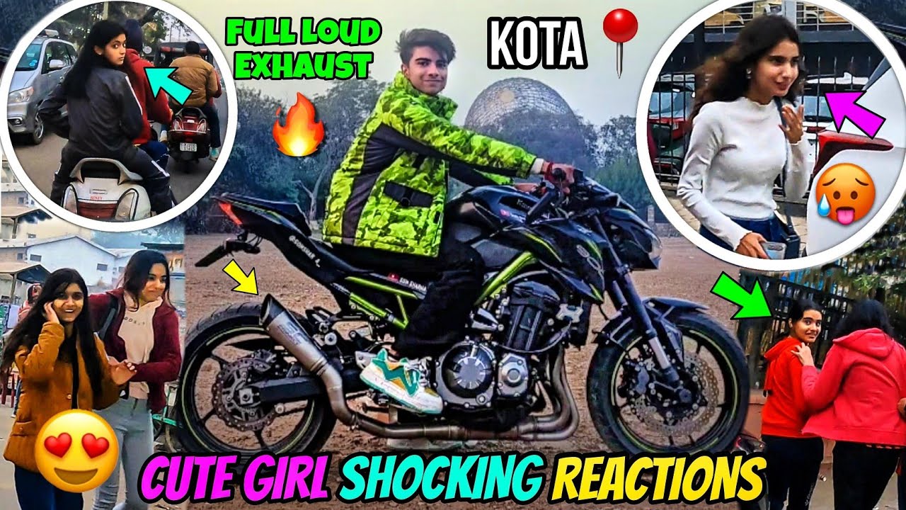 Cute Girl Epic Reactions😍On My Superbike Z900🔥| Loudest Exhaust Full Rev in Market😈