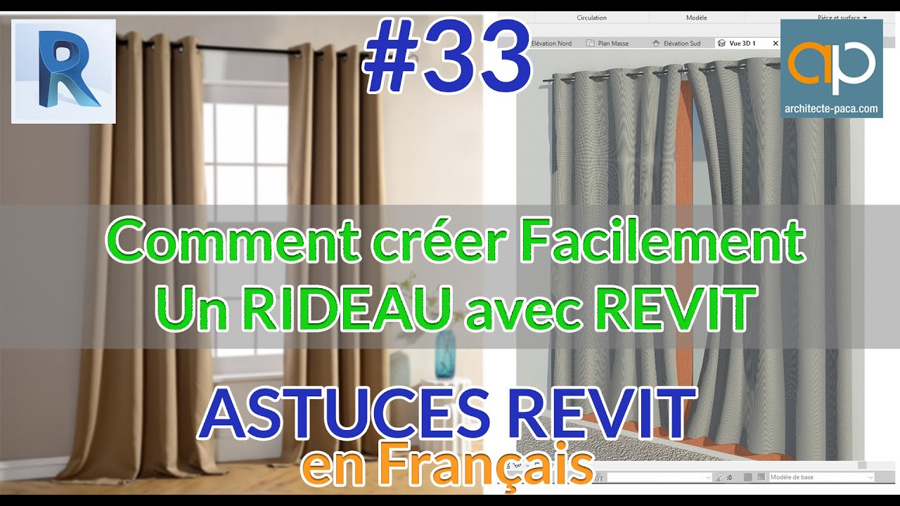 Créer facilement un Rideau avec REVIT - Turorial en Français - Cours #REVIT