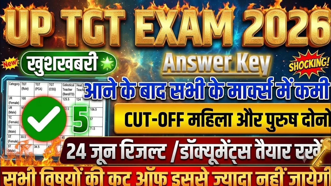 UP TGT Cut Off 2026 Male/Female | UP TGT Result Date 2026 | UP TGT Bonus Marks Update