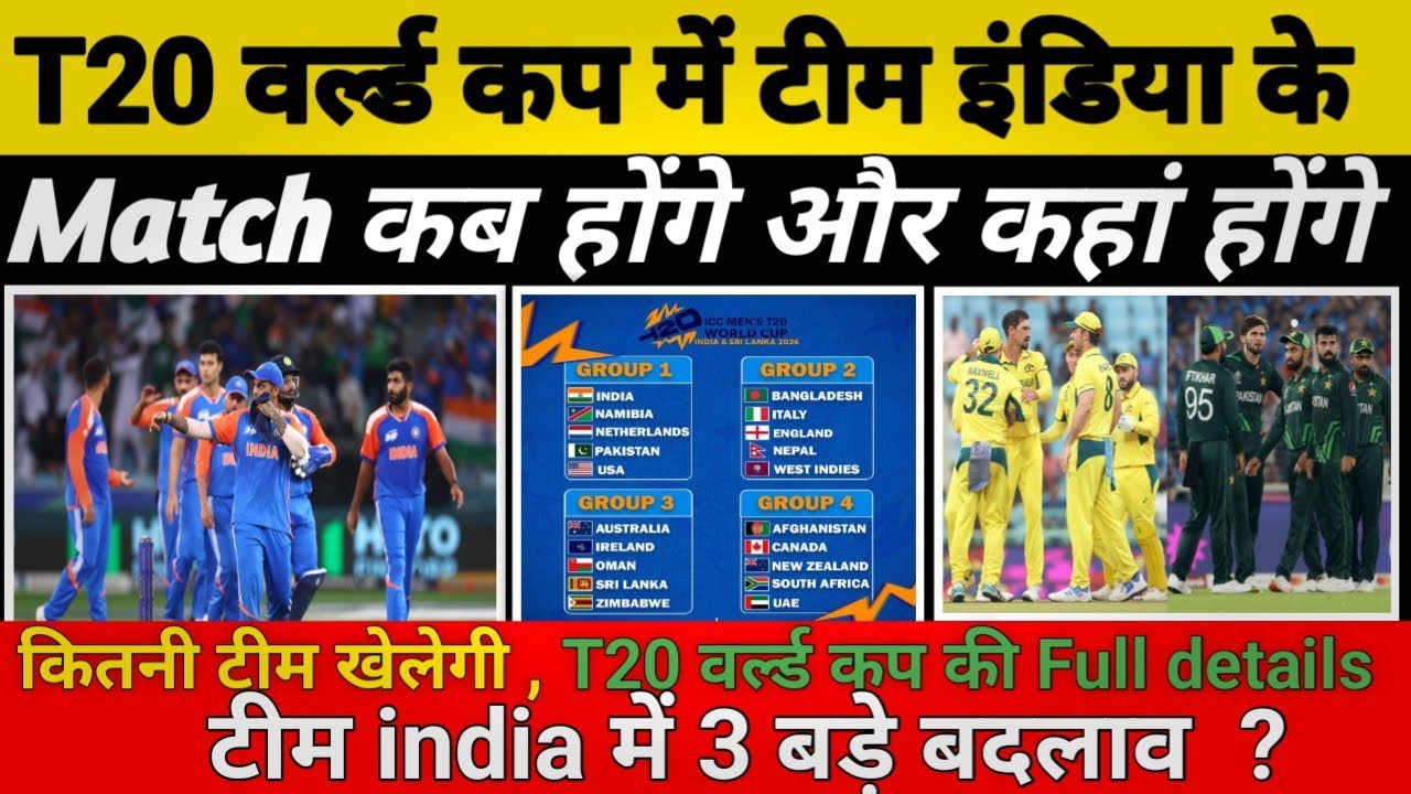 T20 वर्ल्ड कप की  Full details। कितनी टीम खेलेगी, कौन-कौन टीम हुई बाहर। India के मैच कब और कहां है 