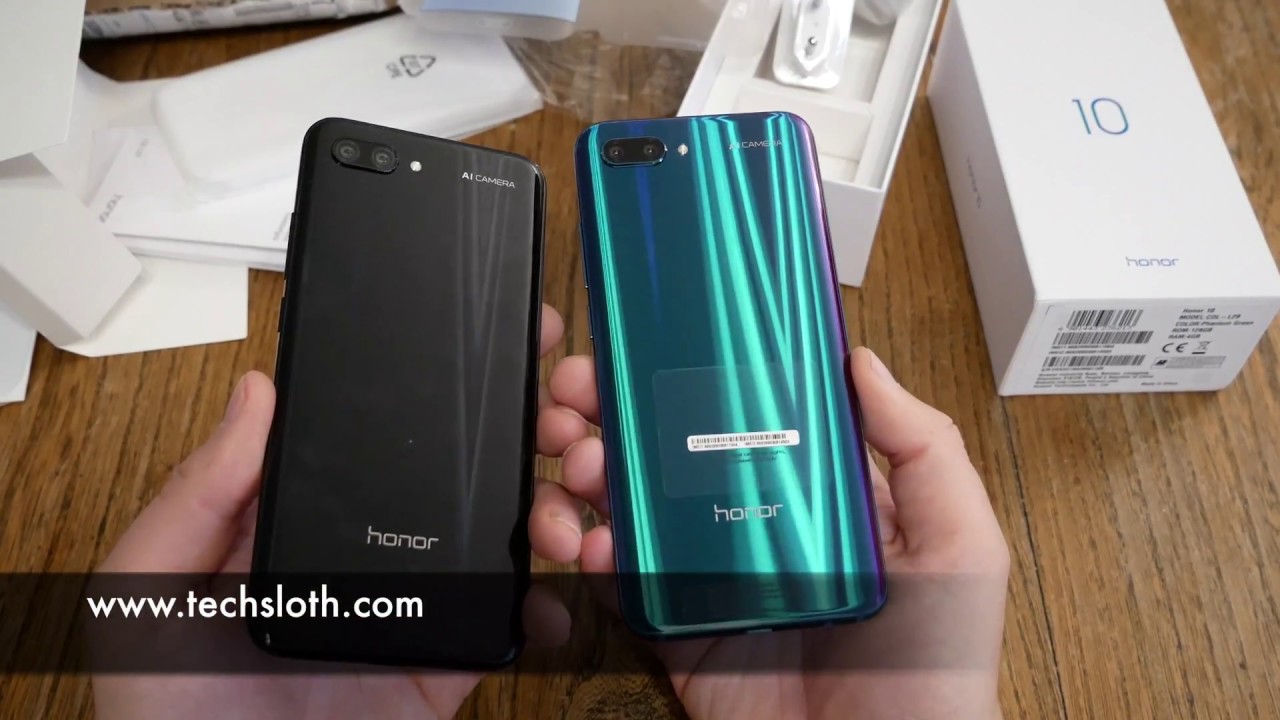 Honor 10 Phantom Green Unboxing | English 4K