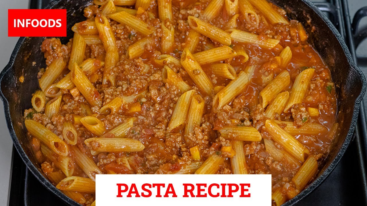 Рецепт пасты с говяжьим фаршем | Как приготовить пасту с мясным фаршем | Рецепты в одной кастрюле...