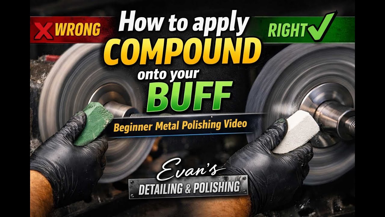 How to apply compound onto your buff. Beginner metal polishing video. Evan's detailing and polishing