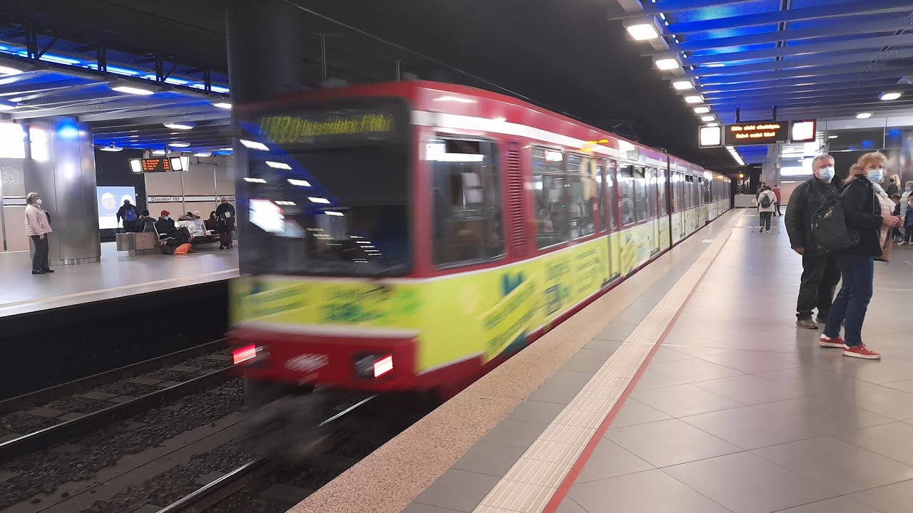 Stadtbahn Düsseldorf Mitfahrt von Hauptbahnhof bis Hauptbahnhof im B80D auf der U78 Komplette Linie