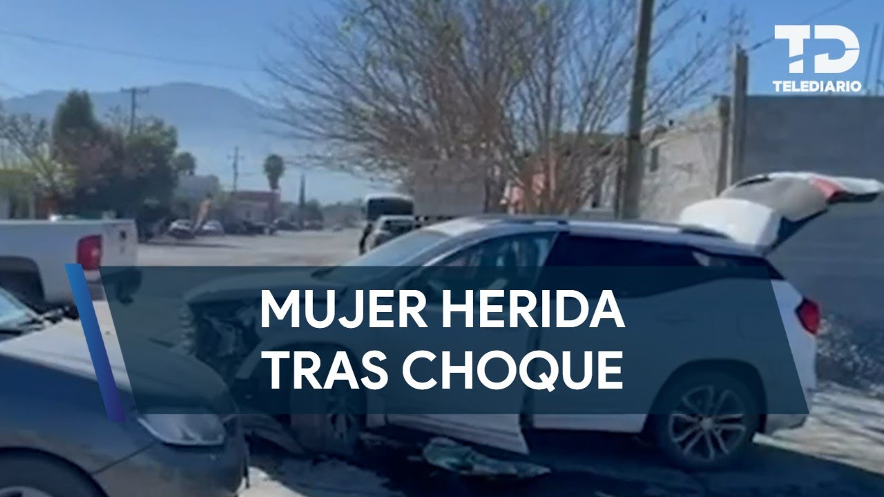 Mujer resulta lesionada tras chocar en la colonia Nueva Tlaxcala en Saltillo